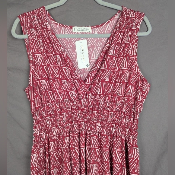 Jon & Anna 1X sleeveless dress in red/white NWT - Picture 1 of 8
